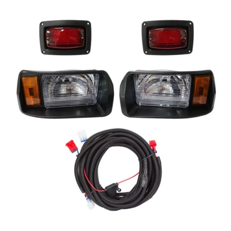 Frente e traseira LED Farol Kit, Turn Signal, Luz de freio, Carrinho de golfe Acessórios, EZGO ClubCar, Yamaha