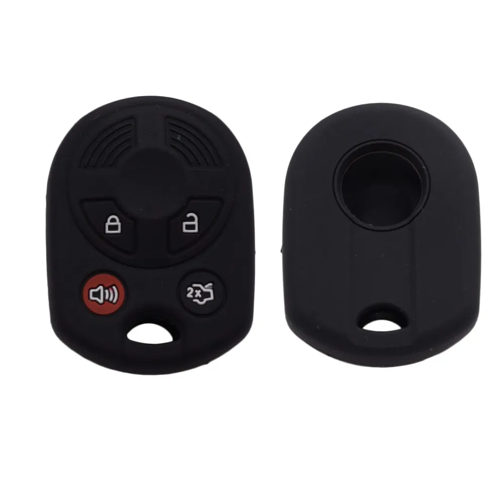 Cocolockey silicone chave titular chaves do carro para ford fiesta focus escape 2011 2014 2017 4 botão caso capa keyless acessórios fob