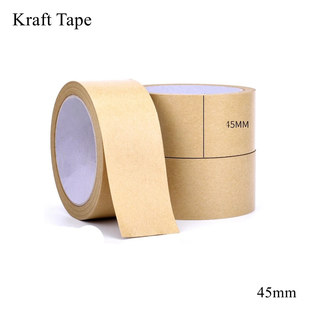 45mm Kraft Tape Recyclable Gummed Paper Masking Box Carton Sealing Packing Brown Bundled Self Adhesive Environmental Protection