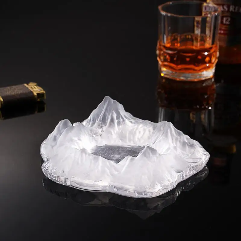 Iceberg Ashtray Glass Creative Large Capacity Cigar Portable Ashtray Home Decoration Office Desk Accessories Gift for Boyfriend