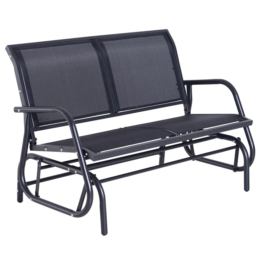 Outsunny swing garden Patio chair bench with 2 seats 120x70x88 cm Metal and textile fabric