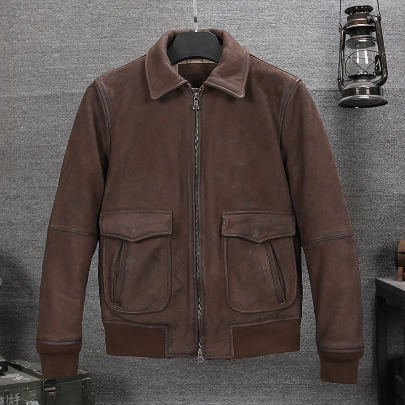 Jacket 100% Genuine Leather Men Clothes 2021 Autumn Winter Real Fit Cow Leather Jackets Motorcycle Coat Jaqueta De Couro