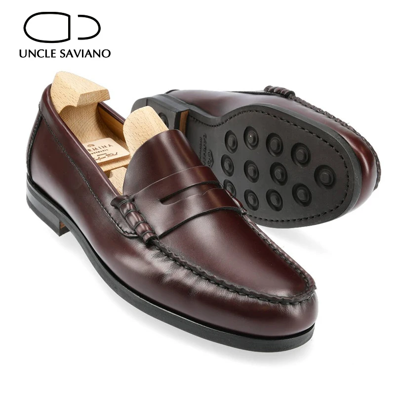 Uncle Saviano Loafers Fashion Style Man Shoe Original Party Designer High Quality Genuine Leather Casual Business Shoes for Men