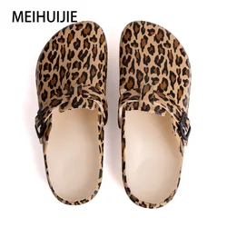 Dentist Beauty Salon work shoes women slippers for Leopard print Medical shoes EVA laboratory doctor clog Non-slip Nurse Clogs