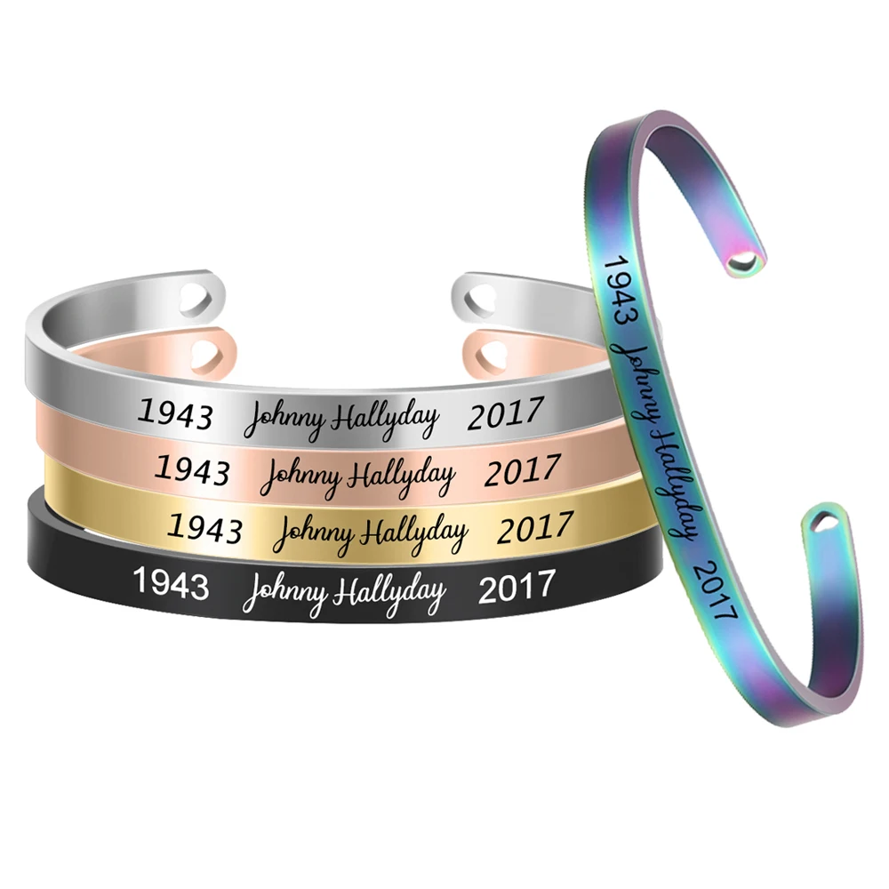 Custom Name Bracelet in Stainless Steel Cuff Bangle