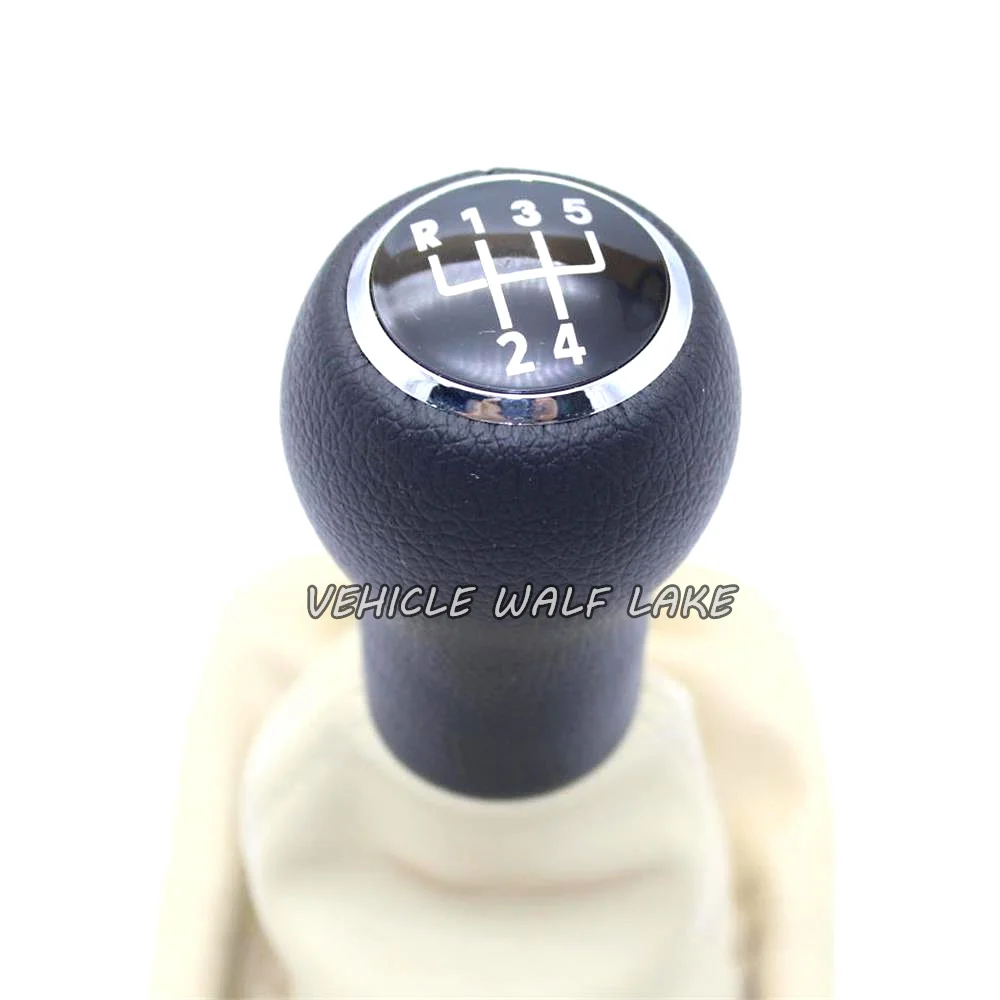 5 Speed Gear Stick Shift Knob Beige Leather Giator For VW Beetle 1998 1999 2000 2001 2002 2003 2004 2005 2006 2007 2008 2009 201 view 2