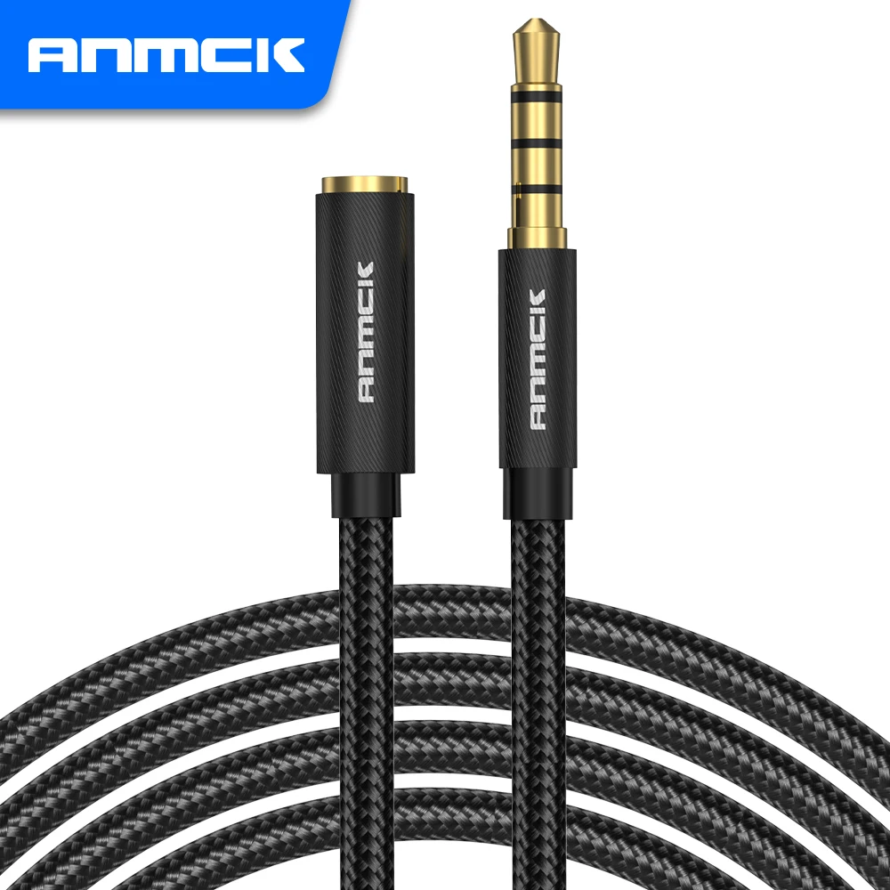 Anmck Headphones Extension Cable Jack 3.5mm Audio Aux Cable 3.5 mm Female Splitter Speaker Extender Cord For Earphone Adaptor