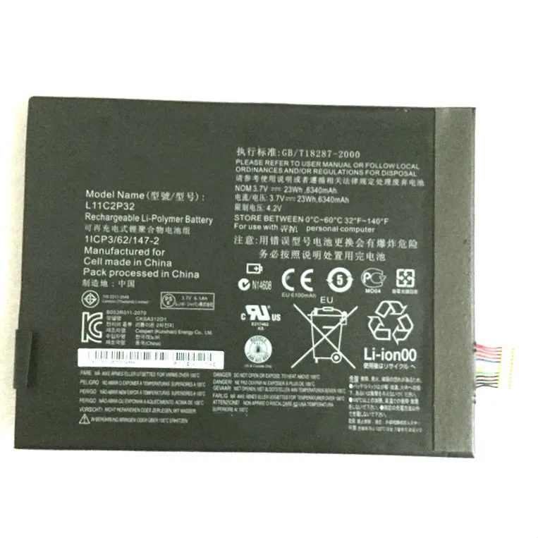 6340mAh L11C2P32 Battery for Lenovo S6000 A1000 A3000 S600H A3000-H B6000-F Tablet