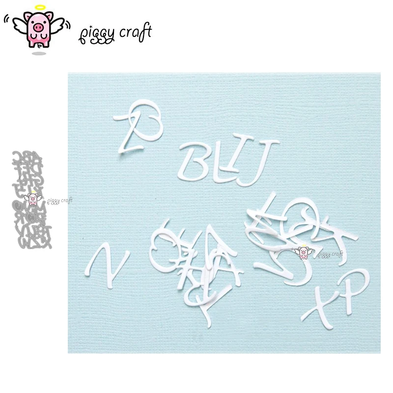 Piggy Craft metal cutting dies cut die mold English alphabet letter Scrapbook paper craft knife mould blade punch stencils dies