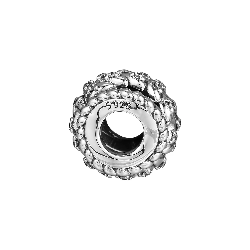 Vintage Beads Dazzling Grain Swirls Charms 925 Sterling Silver Original Fits European Bracelets DIY Beads For Jewelry Making