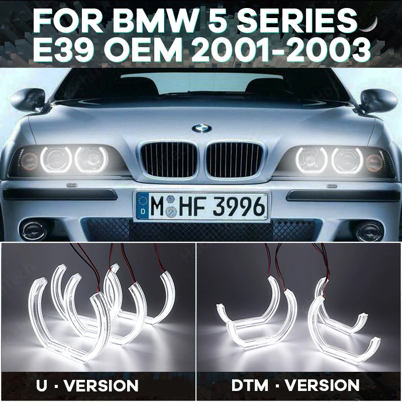 

Day light Cut Style DTM U Shape Light DTM Style Halo ring Crystal Angel eyes for BMW 5 series E39 OEM 2001-2003