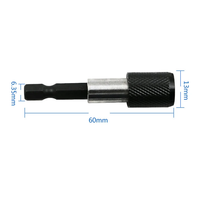 1Pcs Quick Release Magnetische Bit Schroevendraaier Houder 1/4 "Hex Shank Magnetische Cr-V Gipsplaten Schroef Bit Houder boor Schroef Tool 60Mm