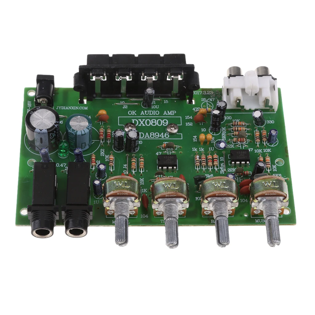 DX0809 60W Hi-Fi Stereo Audio Power Amplifier Volume Tone Control Board Kit