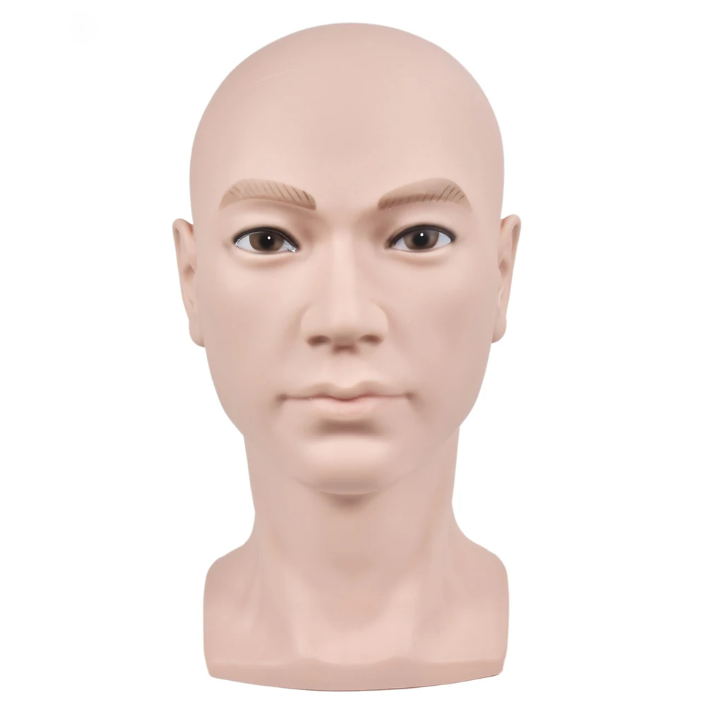 Soft PVC Bald Wig Making Mannequin Training Head Wig Stand Manican Head For Wig Making Training Practice Hat Earphone Display