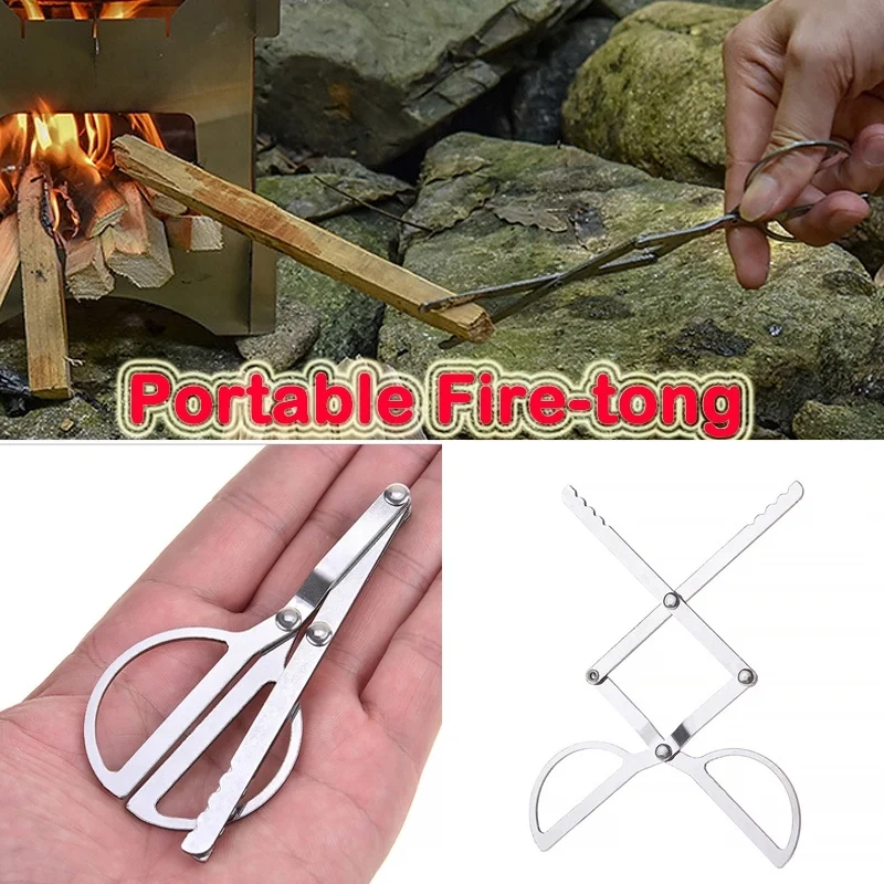 

Outdoor Camping Portable Folding Alcohol Essential Charcoal Firewood Tongs