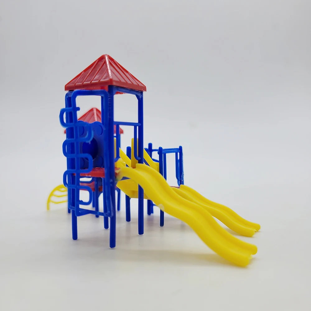 Tobogán infantil con toboganes para jardín de infantes, parque infantil con juego de toboganes, modelo de arena, diseño de construcción