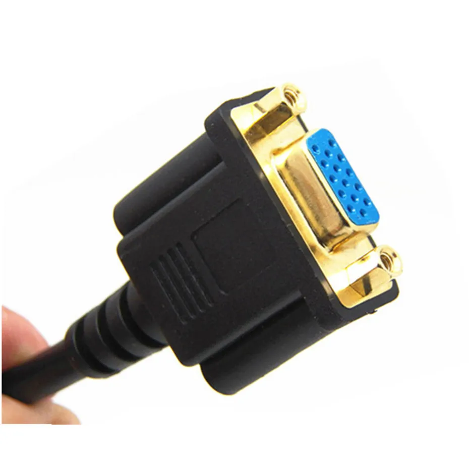 DVI-I 24 + 5 do wideo VGA Adapter kabel konwertera DVI do 15Pin męski na żeński aktywny Adapter 1080P do projektora 0.3m