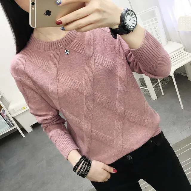 Fdfklak 2026 Nowy Sweter Damski na Wiosnę i Jesień, Zimowy Pulower, Luźny Sweter z Wełny, Gruby Sweter Bazowy, Odzież Wierzchnia, Pull Femme S-3XL