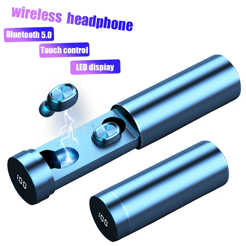 

B9 Tws Bluetooth Oortephone Wireless 5.0 Headphone 8D Hifi Stereo Bass Headest with Led Display Oortelefoon Sport Music