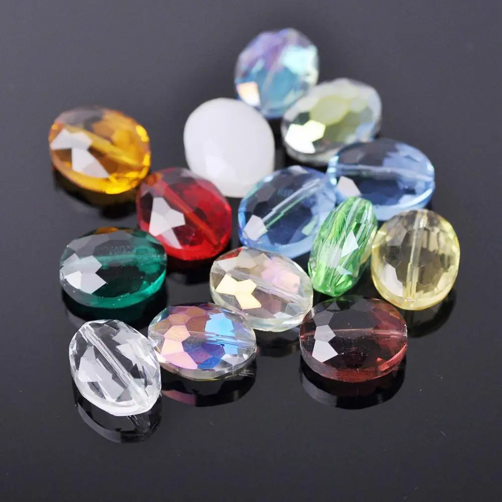 

10pcs 12x9mm 16x12mm 20x16mm Oval Faceted Crystal Glass Loose Beads for Jewelry Making DIY Crafts