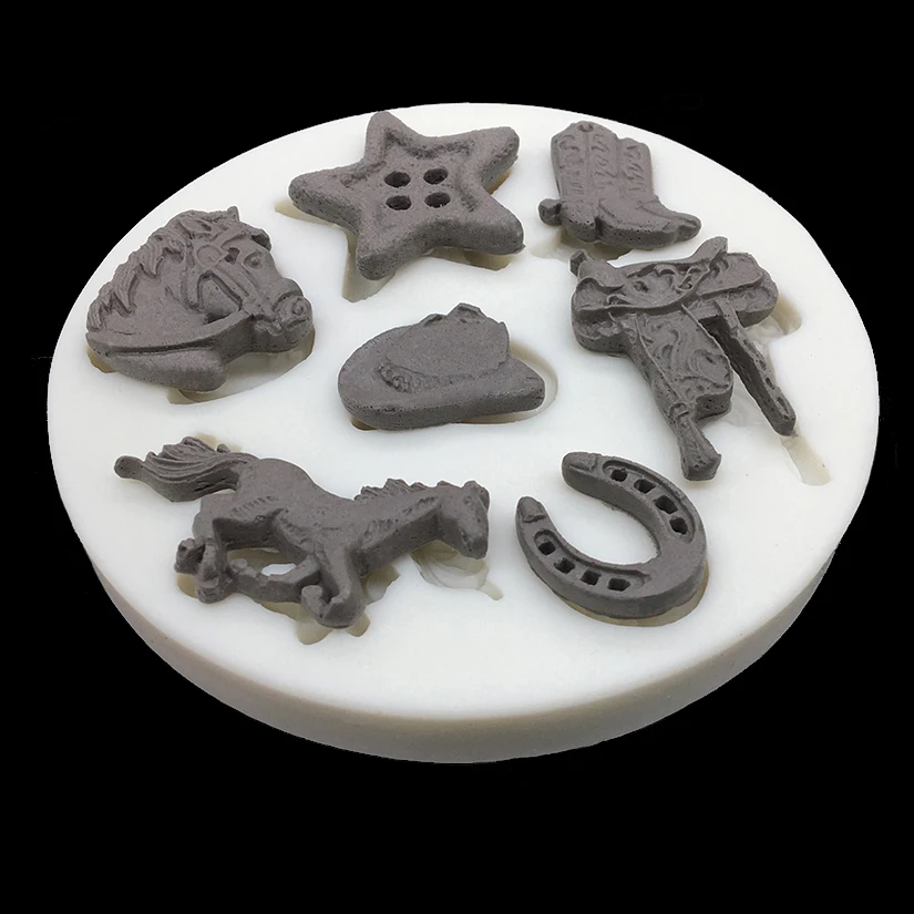 Horse Cowboy Saddle Silicone Sugarcraft Mold Chocolate Cupcake Baking Fondant Cake Decorating Tools