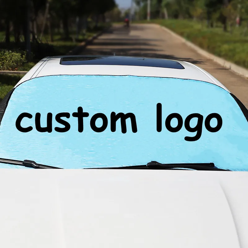 Car Front Windscreen Cover Visor Custom Logo Car Front Window Sun Shade Cover Summer Protection Automobile Sunshade Board Visor