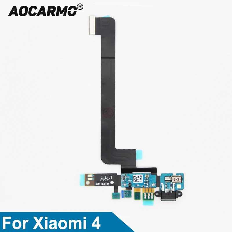 Aocarmo Vibrator USB Charging Port Charger Dock Connector Mic Microphone Flex Cable Circuit Board For XiaoMi 4 mi4
