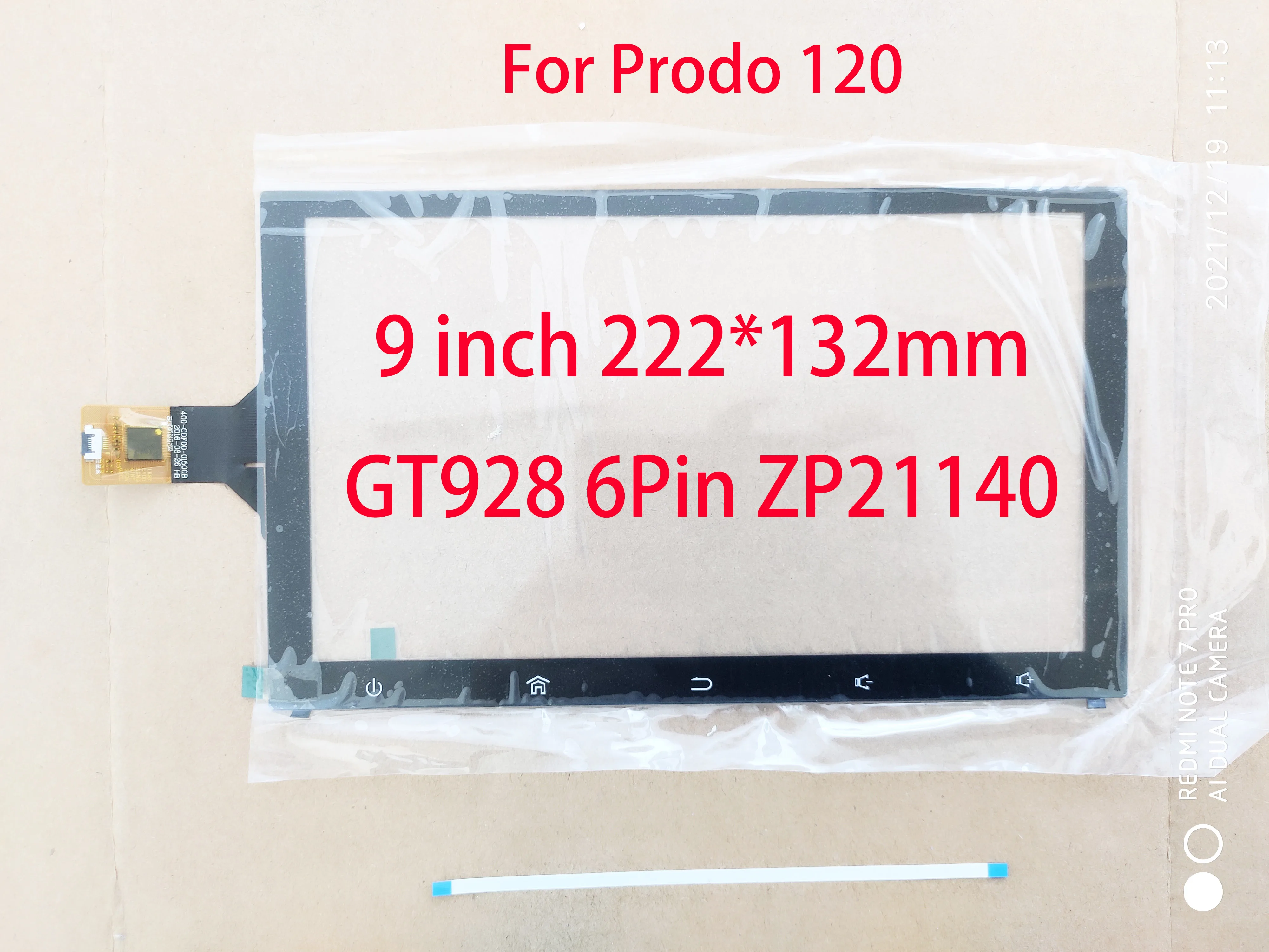 9 Inch Touch Screen Digitizer Sensor Glass Panel For Toyota Prodo 120 GT911 6Pin ZP2114-9 21140 222*132mm