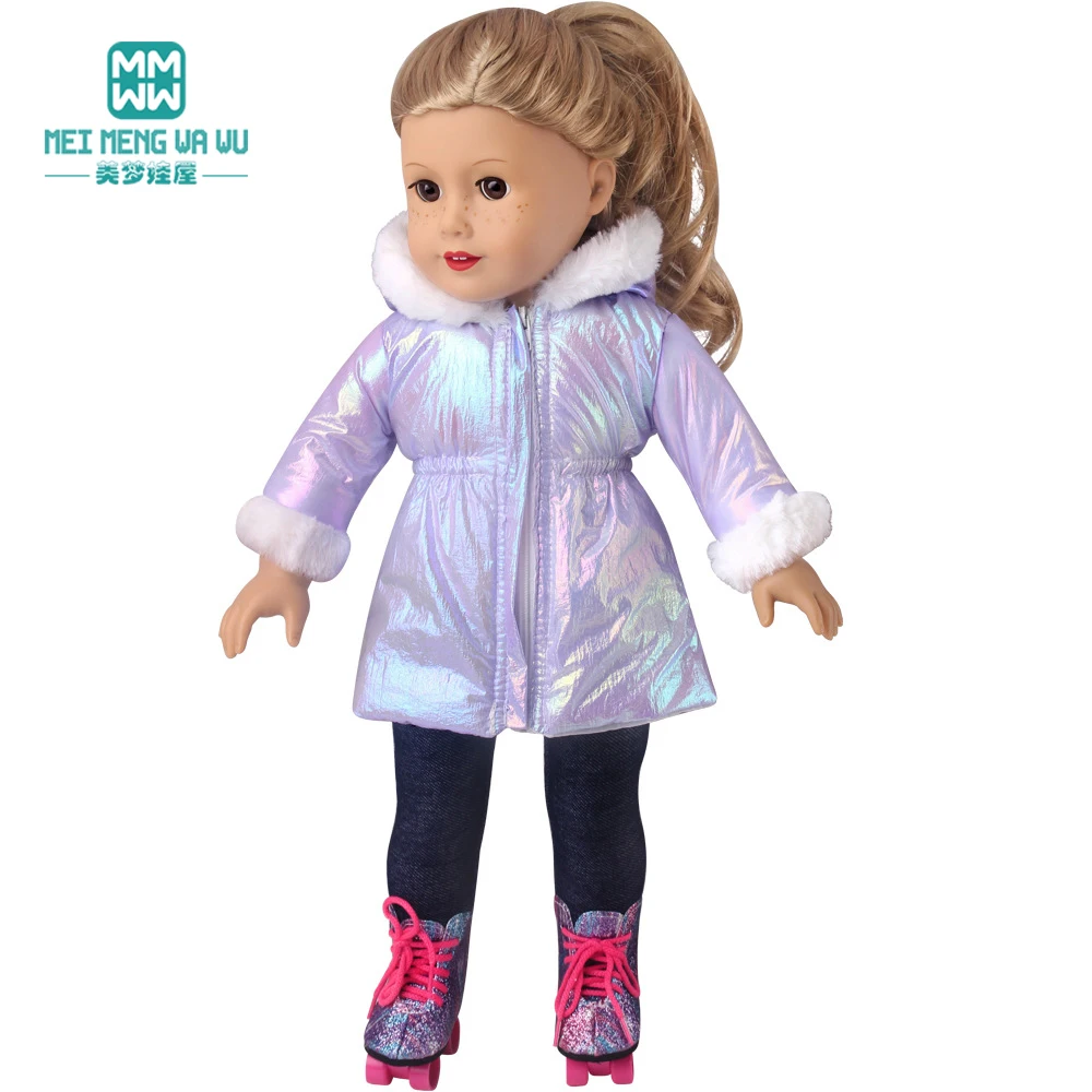 Clothes for Doll Fit 45 cm American Doll Accessories Fashion Denim Shorts Woolen Coat Jacket Dress Gift