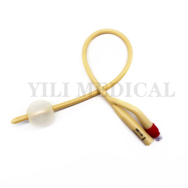 Catetere di Foley in lattice a 2 vie sterilizzazione medica rivestita in Silicone catetere uretrale a palloncino urinario FR6 - FR30