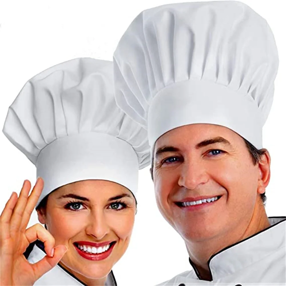 1PC Chef Hat Baker Kitchen Cook Restaurants Catering Elastic Cap Men Women Black Red  Plain Cooker Hat