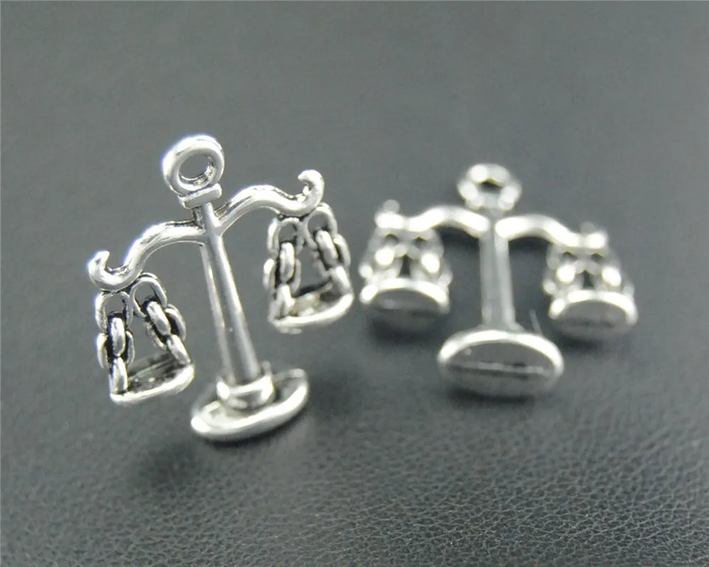 30pcs Silver Color  Balance Scale Charm Pendant DIY Necklace Bracelet Bangle Findings 22x18mm A1782