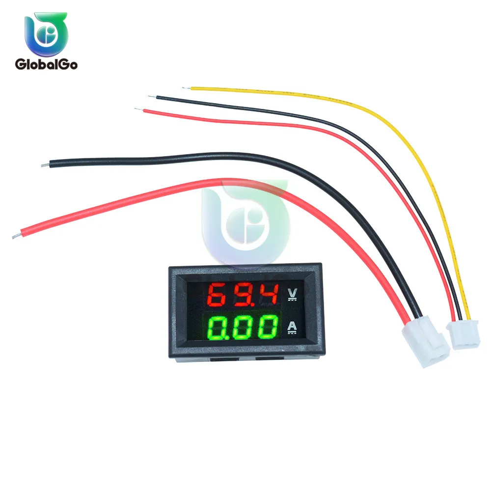 Mini Digital Voltmeter Ammeter DC100V 10A Panel Amp Volt Voltage Current Meter Tester Blue Red Dual LED Display Voltmeter Tool