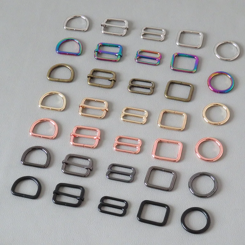 100Pcs Inside 25mm Metal Hardware O D Belt Ring Semiring Adjusters Rectangular Buckle For Bag Backpack Accessory Pet Collar Loop