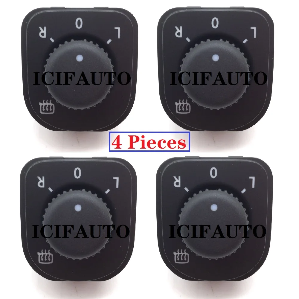 1/4 szt. 1K 0959565 K Chrome Mirror Knob Heated Switch dla VW Jetta Golf MK5 MK6 Tiguan Passat B6 OE #   1K0 959 565K / 1K0 959 565 K
