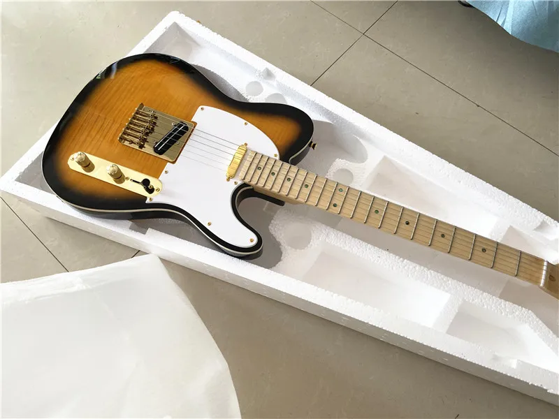 High quality heritage classic sunset color electric guitar gold accessories maple xylophone neck double gauge pickup