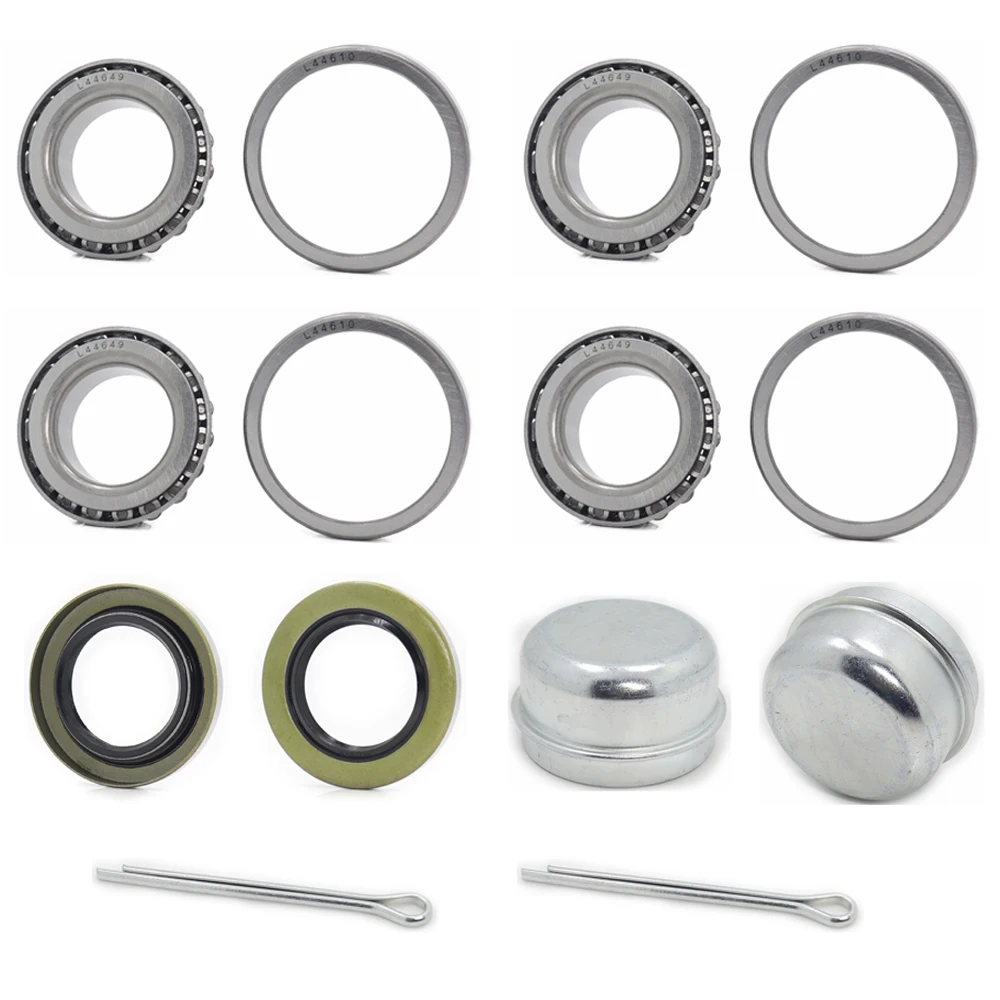 

2 Set 1-1/16'' Axles Trailer Wheel Hub Bearings Kit,L44649/L44610,1.0625"x1.9800"x0.560",12192TB Seal,Dust Cover and Cotter Pin