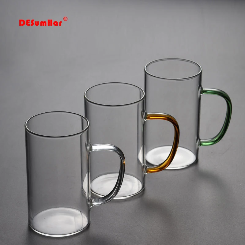 High quality Glass Coffee milk Mug Tea Mug 300ml Heat Resistant Glass Tea Cup Coffee Cup Drinkware gift Milk cup