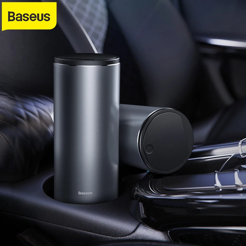 Baseus Car Trash Bin Garbage Can Alloy Auto Interior Organizer Storage Bin Car Garbage Box Holder Ashtray Case Car Accessories