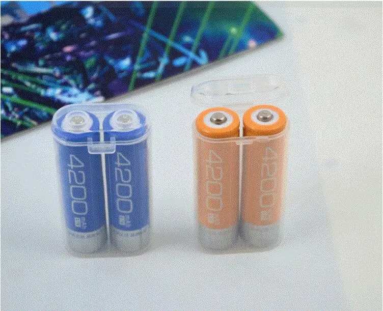 Plastic 2 X 18650 Batery Holder Storage Box For 2pcs 18650 Rechargeable Lithium Batteries Power Bank Case