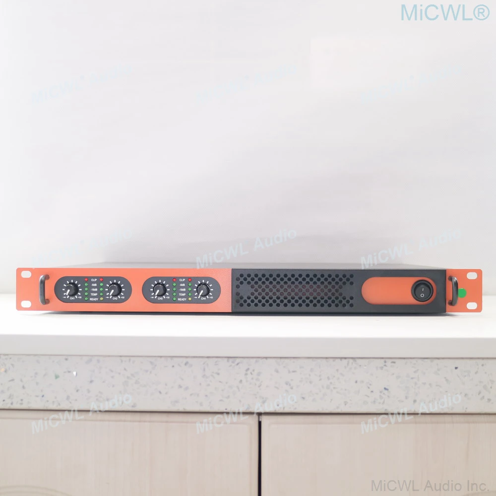 MiCWL D8400 Orange Color 4 Channel 6400W Digital High Power Amplifier 4x850 Watts Output AMP For Stage Performance Home Karaoke