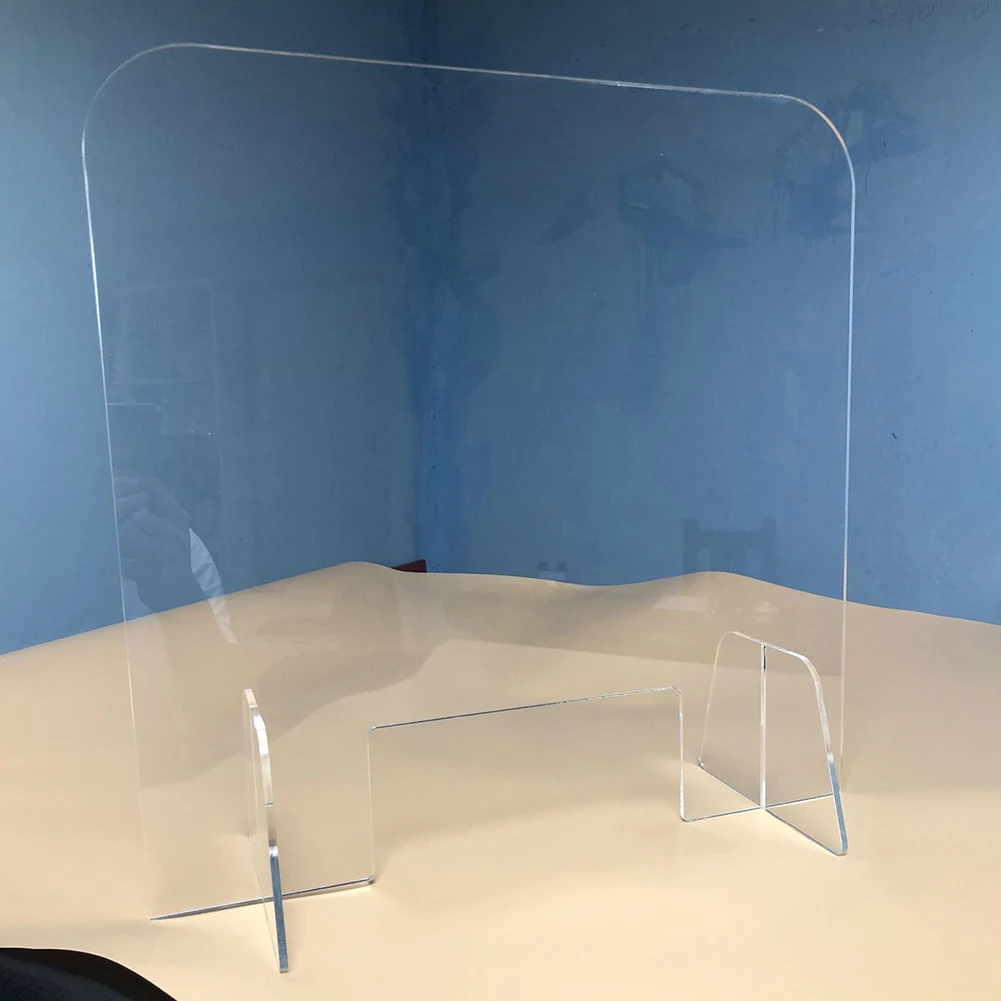 Acrylic Sneeze Guard Shield Desk Partition Baffle Screen Anti-spray Transparent Isolation Board Protect Dividers Secure Divider