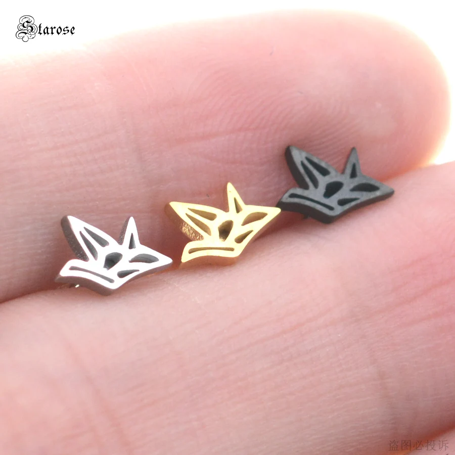 Starose 1pc Thin Barbell Paper Crane Conch Earring Tragus Piercing Studs Ear Piercing Helix Cartilagem Daith Earrings Jewelry