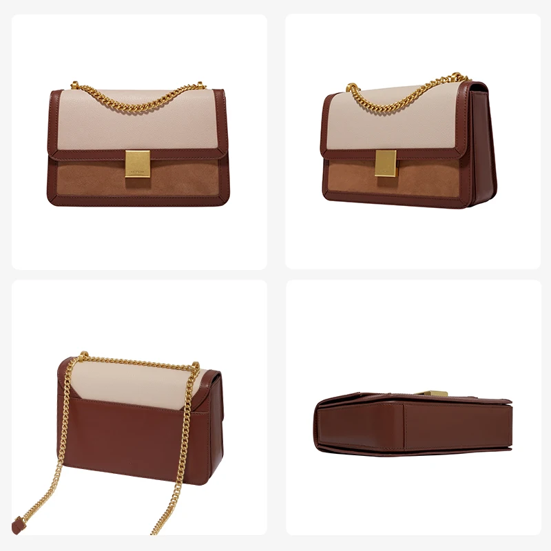 LAFESTIN Women's Handbag 2022 New Trendy Chain Retro One-shoulder Messenger Cambridge Fashion All-match Small Square Bag Simple