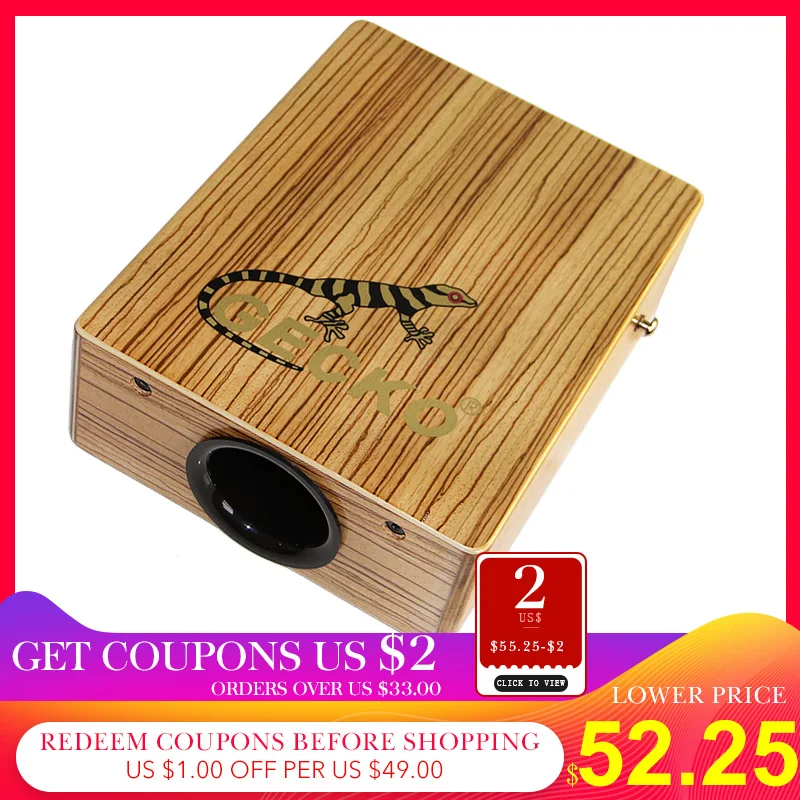 

Новый барабан GECKO Cajon C-68Z Zebra Wood Natural 95*230*290 мм