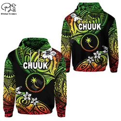 Polynesian Island Chuuk Flag Tattoo Country Tribal Culture Retro Harajuku tuta uomo/donna Pullover 3DPrint giacca con cappuccio A2