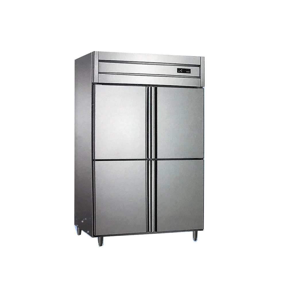 

4 Door 2 temperature 2~8 -12～-18 Vertical Cold Freezer Refrigerator Kitchen Cabinet Showcases Stainless Steel Freezer