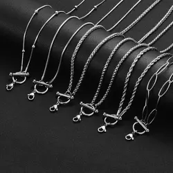 Stainless Steel Chain For Men Women Snake/Curb/Twist Chain DIY Necklaces Jewelry Making Chain Round Toggle with Lobster Clasp