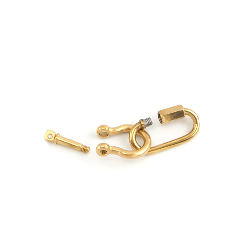 Screw Climbing Gear Carabiner, Stainless Steel, Gold Color, U Pendant, Snap Hook, Charm, Buckle Clasp, Shackle, 3Pcs