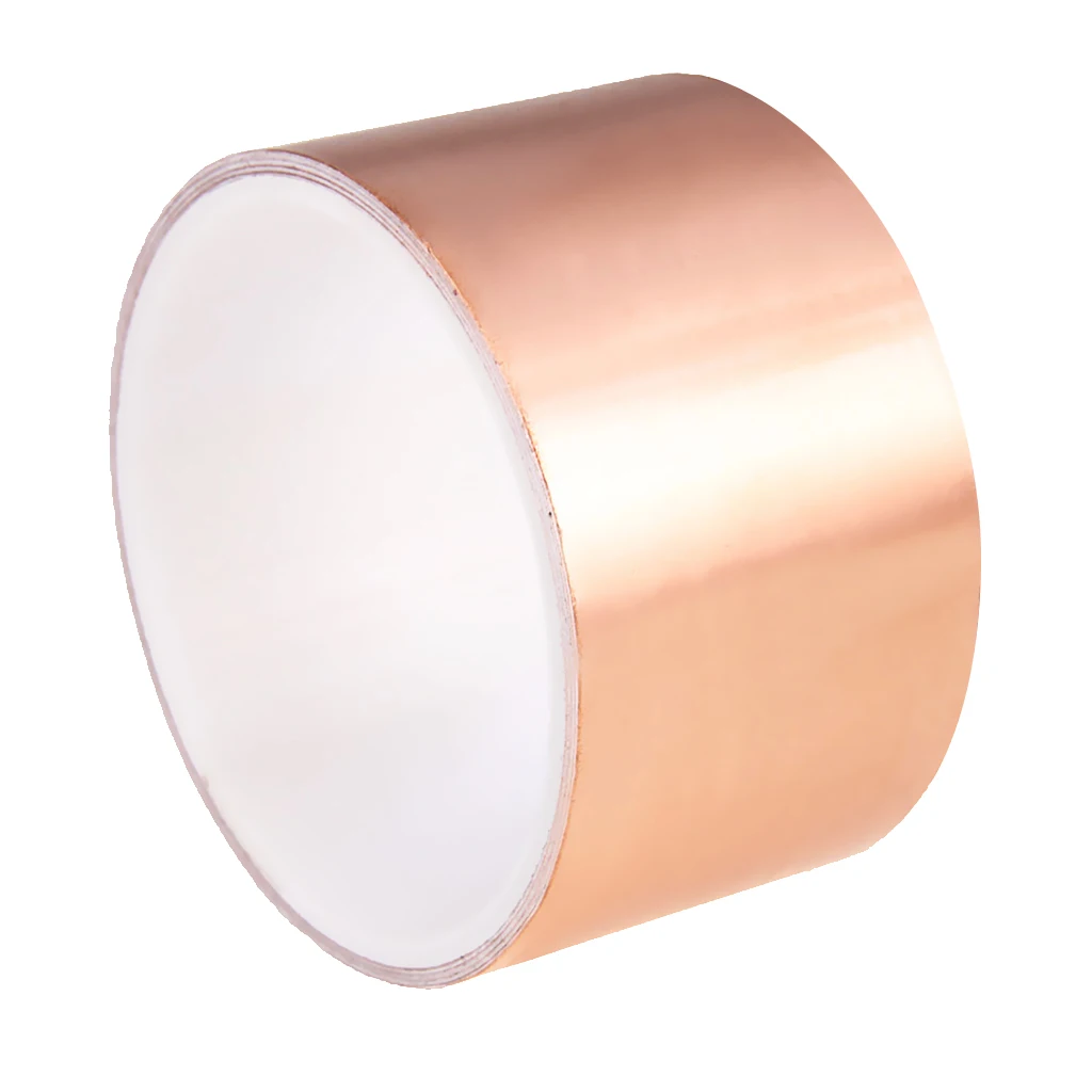 50mmx3m Guitar Copper Foil Tape EMI Shielding Conductive Adhesive Foil Tape for Stained Glass Paper Circuit Electrical Repair